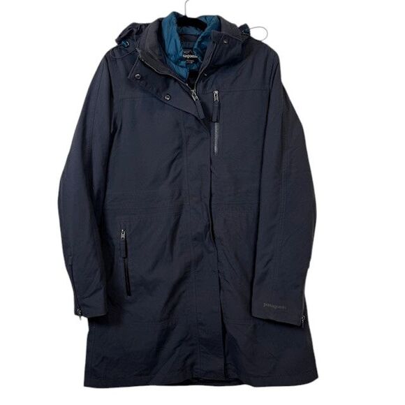 Patagonia Stormdrift 3-in-1 Parka Charcoal Teal Smolder Blue Women's Medium - Picture 4 of 16